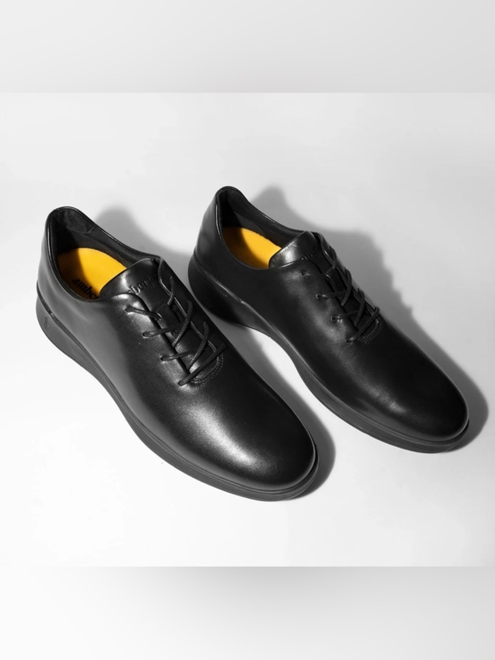 Amberjack Whole Cut Hybrid Dress Sneakers Black Leather Comfort Shoes Men’s 11M